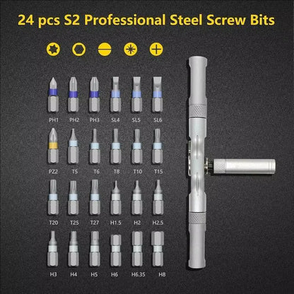 24-in-1 Magnetic Precision Ratchet Screwdriver Set – Mini Repair Tool Kit for PC, Electronics & Household