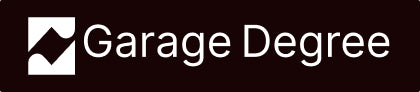 Garage Degree logo on a black background